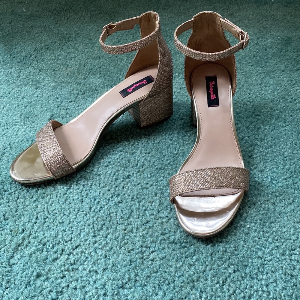 Betsey Johnson Platinum Sparkle Heels - Picture 2 of 5